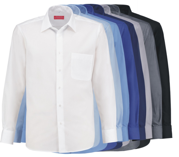 Leicht tailliert geschnitte bügelfreie Business Hemden, Qualität 100% Baumwolle, langarm aus europäischer Produktion. Unsere bügelfreien Businesshemden sind in vielen verschiedenen Farben verfügbar.